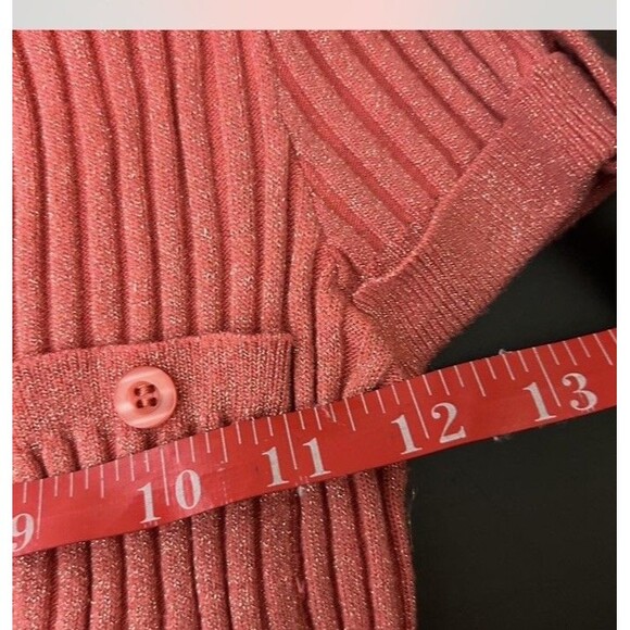 Vintage Y2K Bebe M Glitter stretch ribbed Henley blouse fitted sweater top - Picture 7 of 8